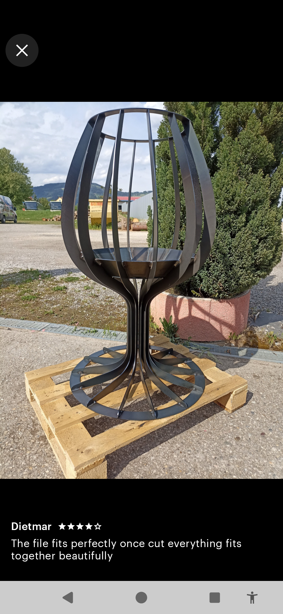 Wine Glass shaped Fire Pit